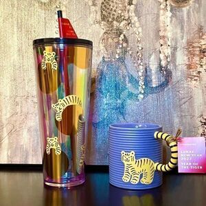 Starbucks 2022 Lunar New Year, Year Of the Tiger Coffee Mug & VentI Cold Cup
